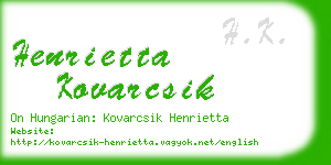 henrietta kovarcsik business card